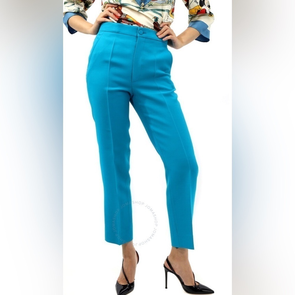 Gucci women tailored suiting pants trousers blue